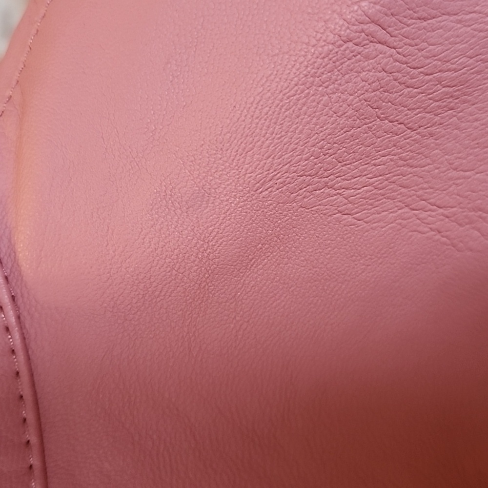 Baccini Blush Soft Pink Vegan Leather Zip Up Peplum Longsleeve Jacket Coat - Picture 12 of 12